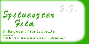 szilveszter fila business card